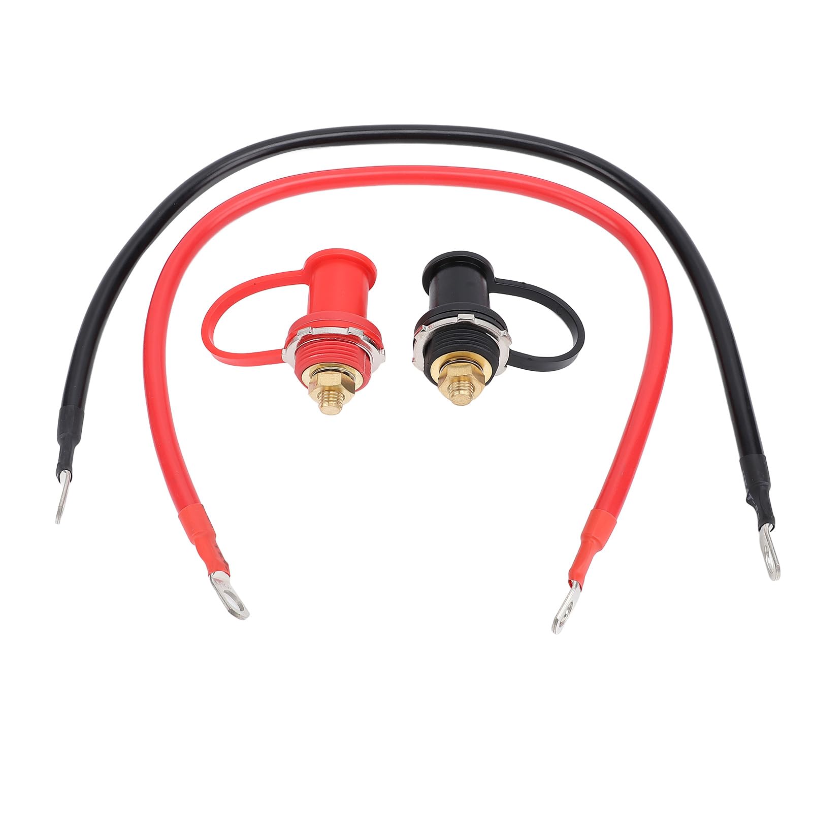 Bornes de batterie Torvex, 3 connecteurs de bornes 250 A à tige de 20,3 cm avec couvercles rouges et noirs pour camion automobile, camping-car, camping-car (Type A(11.3x9.3x5.8cm / 4.4x3.7x2.3in)