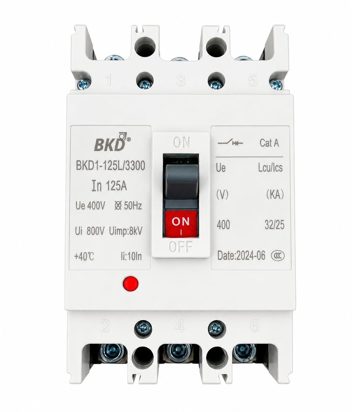 BKD 125A 3 Pole MCCB Molded Case Circuit Breaker 400V AC | Model BKD1-125L/3300, Heavy Duty Industrial, Main Protection Switch, 3 Pole Design, 400V AC Rated-picture-15
