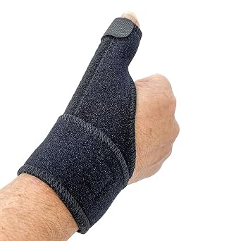 Reversible Thumb Splint - Thumb Spica Support Brace for BlackBerry Thumb, Trigger Finger, Pain Relief, Arthritis, Sprains, Strains, Carpal Tunnel & Trigger Thumb Immobilizer - Wrist Strap (Black)