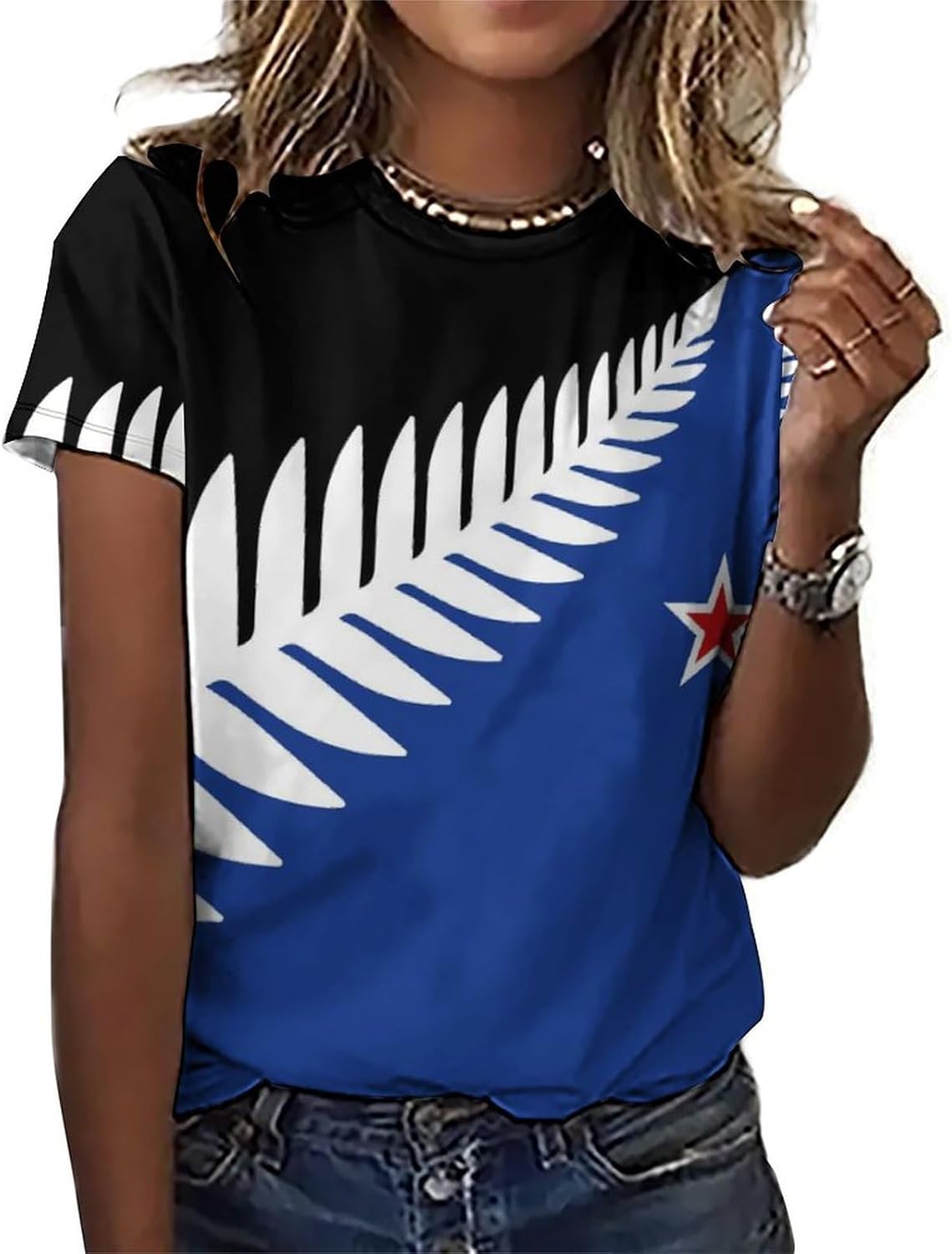New Zealand New Flag Men's T-Shirt Casual Top for Women Short Sleeve T Shirt Graphic Tee