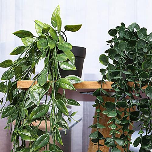 image for Huixinglin 3 Pack Artificial Hanging Plants Potted Greenery Decor Fake
