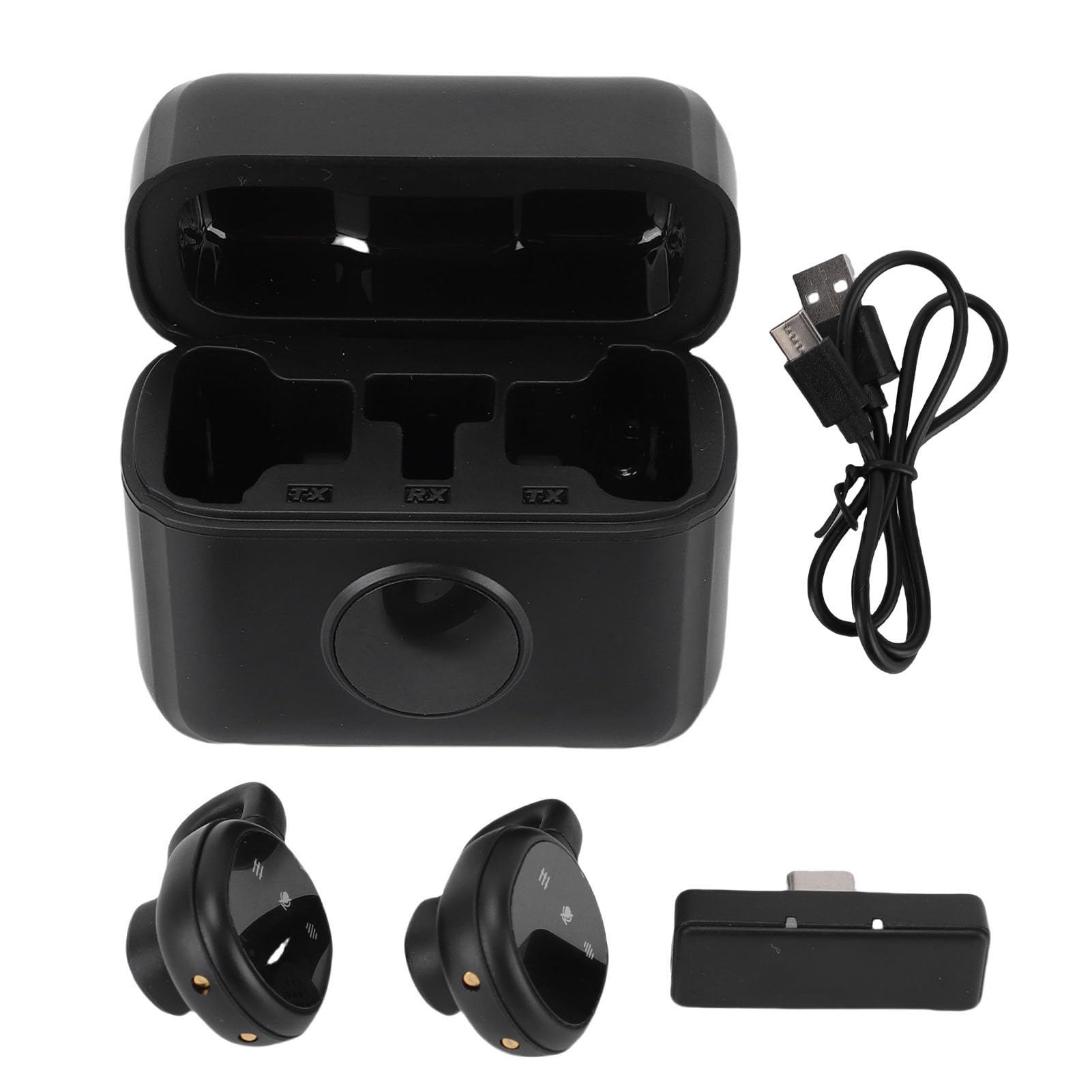 Bnineteenteam Microfono Lavalier Wireless, Microfono con Riduzione Attiva del Rumore con Connessione 2.4G, Ideale per Creatori di Contenuti e Streaming Live