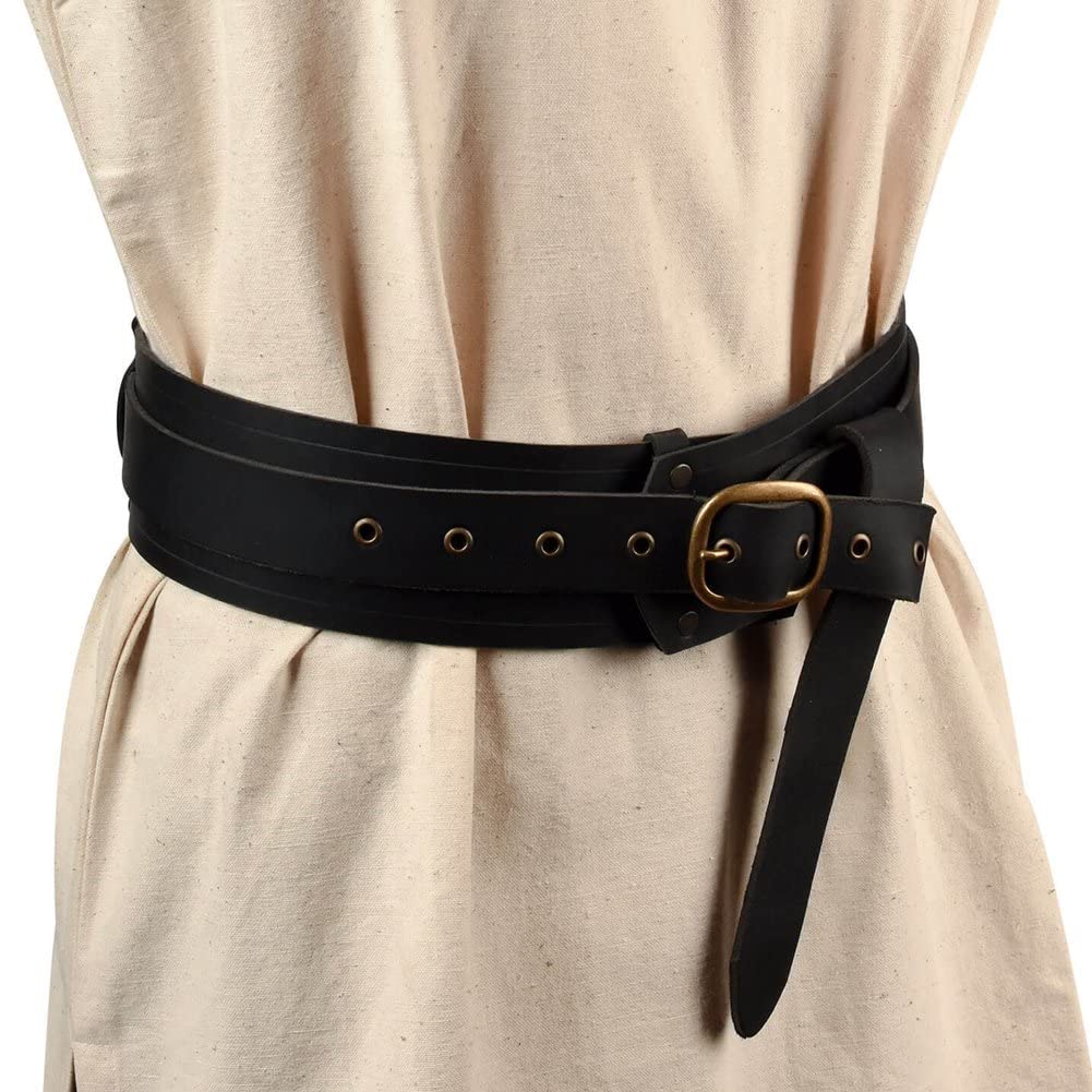 Sanfly Medieval Belt Pu Leather Corset Belt Knight Pirate Renaissance Vintage Belt Gothic Knight Waistband Cosplay Costume