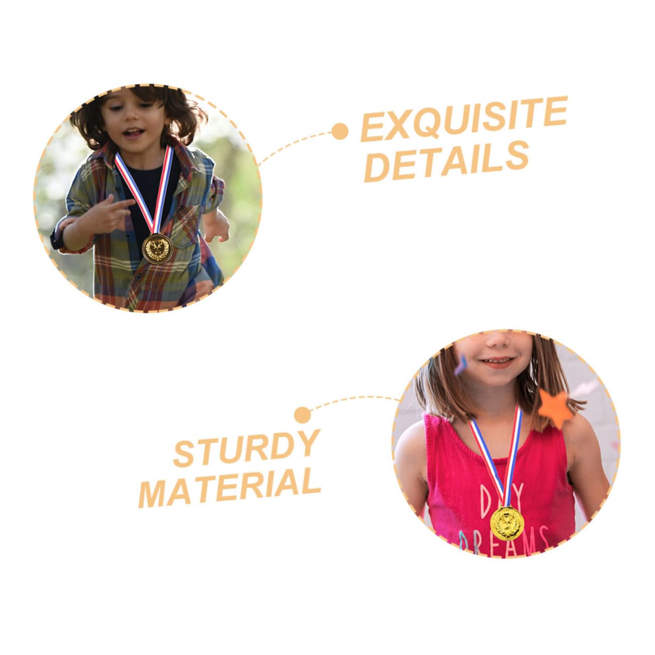 Medallas de Premio para Niños 50 Piezas Doradas de Aleación de Zinc