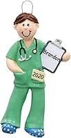 Vista 1 de Adornos médicos personalizados 2024 Adorno de enfermera masculina, decoraciones temáticas de árbol de Navidad para asistente médico