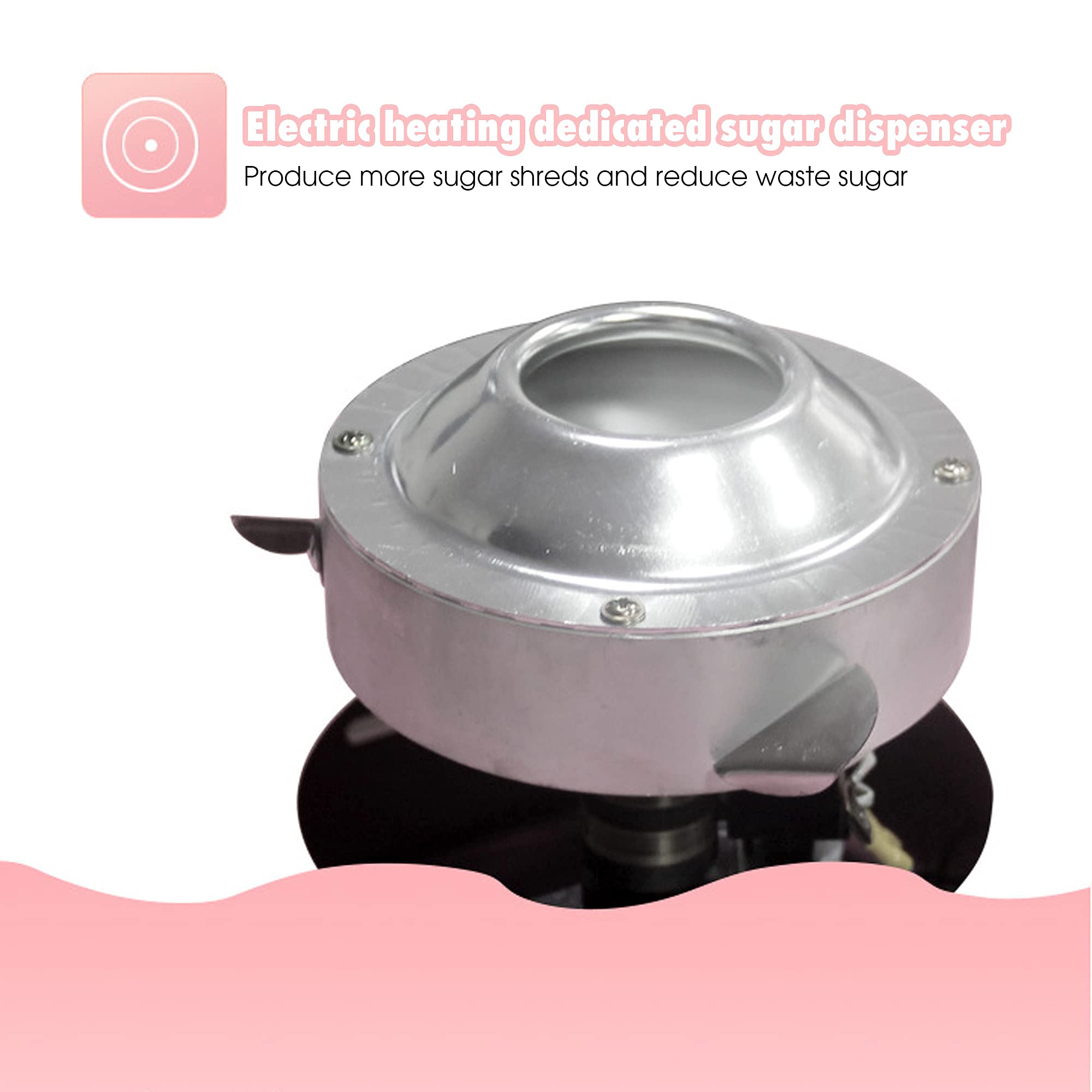 Máquina de algodón de azúcar – 1200 W profesional para hacer hilo dental de caramelo para girar rápidamente, ideal para fiestas de cumpleaños y eventos