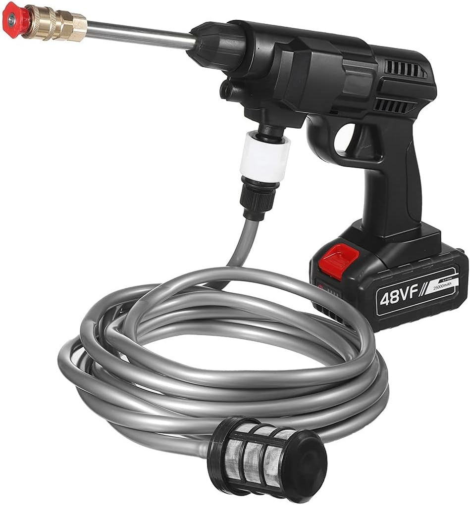 TIMICARE 48V 25000mAh 30Bar Cordless High Pressure Car Washer with Nozzles Water Gun Set Garden Cleaning Jet Washing Machine