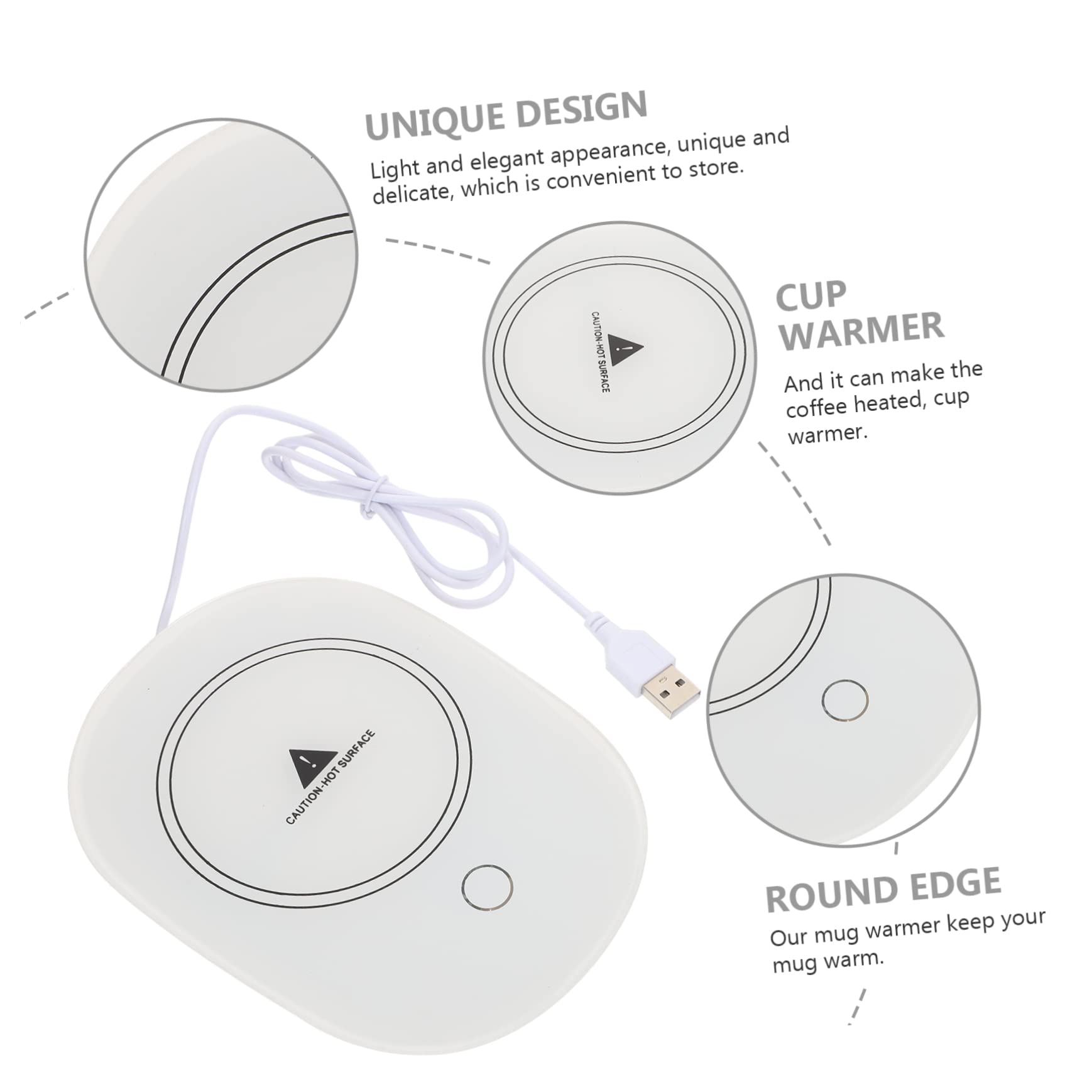 STOBAZA Multi Function Heating Coaster Thermostatic Desktop Cup Warmer for Tea Auto Shut Off Elegant Design for Office Use