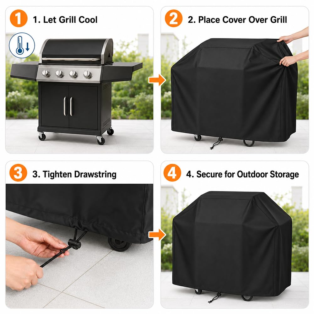 Copertura Barbecue da Esterno per Weber Spirit 500/700 1990-2006, Copri Barbecue Impermeabile Telo Protettivo BBQ Grill Anti Polvere 210D Oxford