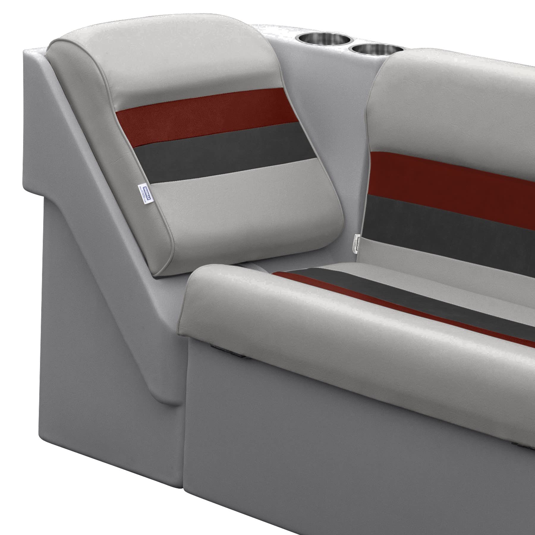 Wise 8WD1305R-1012 Deluxe Series Pontoon Right Lean Back Recliner, Grey/Red/Charcoal