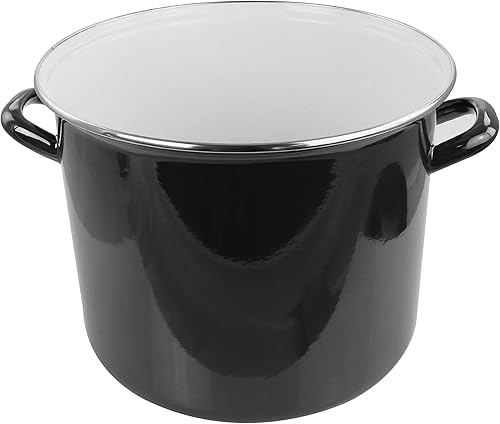 Miniatura 3 de Olla de acero esmaltada de 12 cuartos con tapa negra