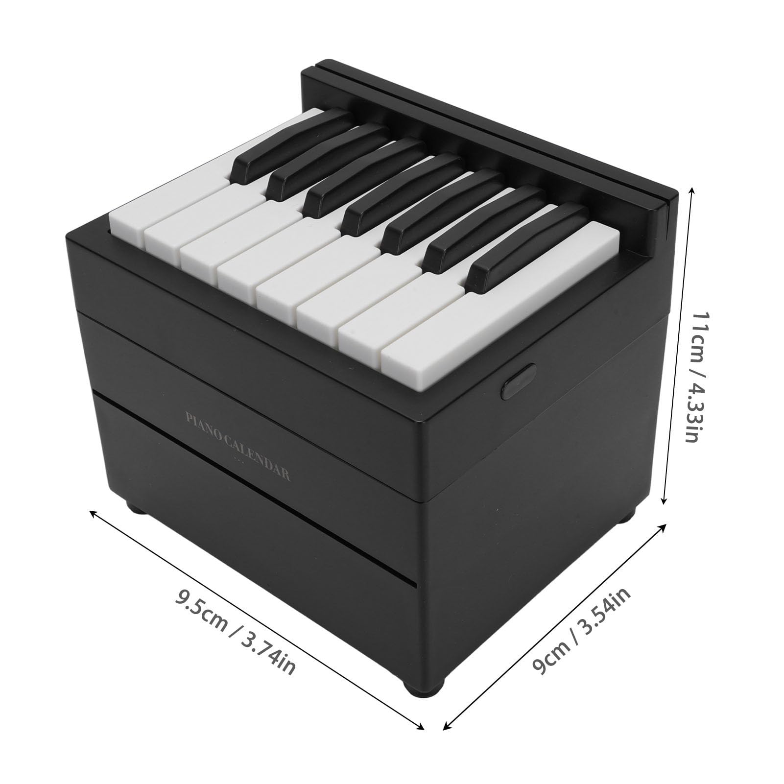 RiToEasysports Kalendarz Biurka Fortepianowego 2025 Kalendarz Muzyczny z Mini Elektronicznym Fortepianem do Biurowca i Dekoracji Domu (BLACK)