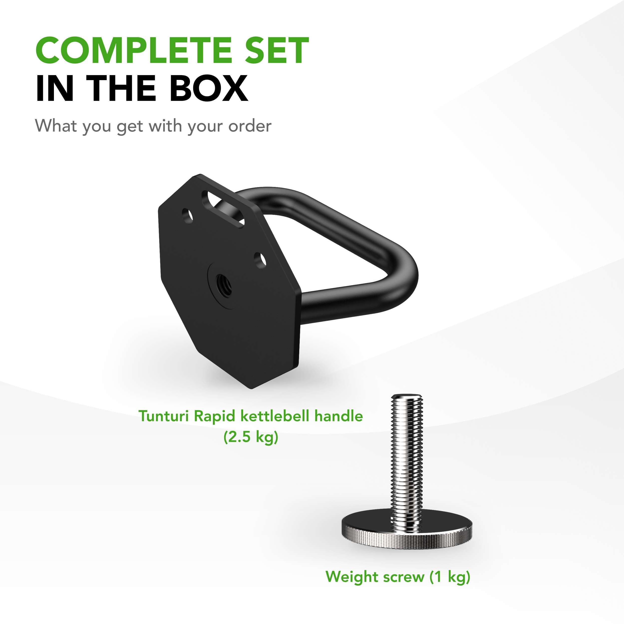 Tunturi Rapid - Manubrio Kettlebell regolabile - Set da 3,5 kg - Regolabile da 2,5 a 3,5 kg - 2 Kettlebell in uno - Kit pesi per palestra a casa