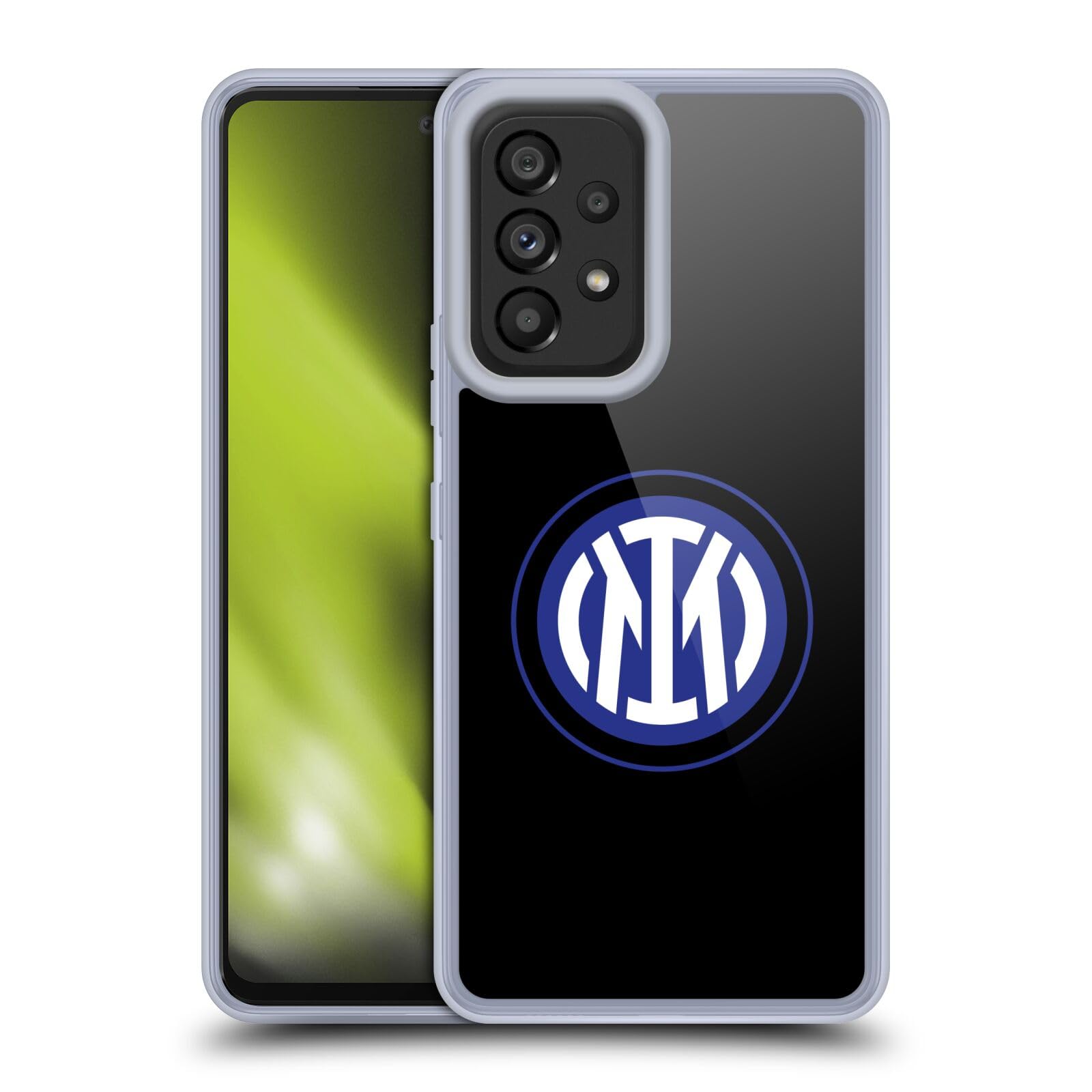 Head Case Designs Licenza Ufficiale Inter Milan Logo su Nero Distintivo Custodia Cover in Morbido Gel Compatibile con Samsung Galaxy A53 5G (2022)