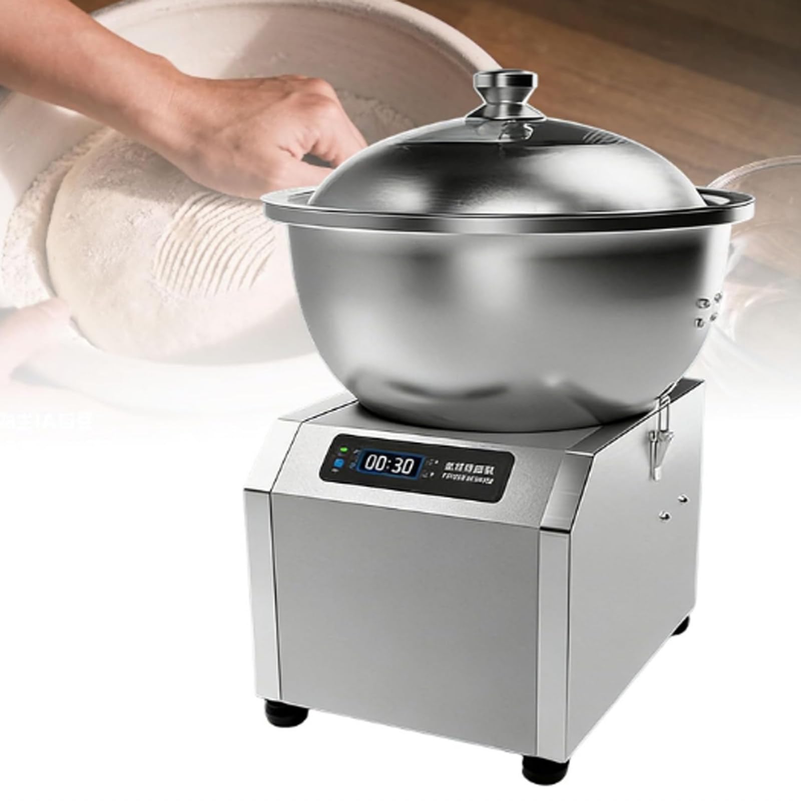 XygZythror Commercial Dough Mixer, Stainless Steel Electric Flour Kneading Machine Food Blender Mixer With Forward And Reverse Rotation, For Baking Bread, Pizza 5kg