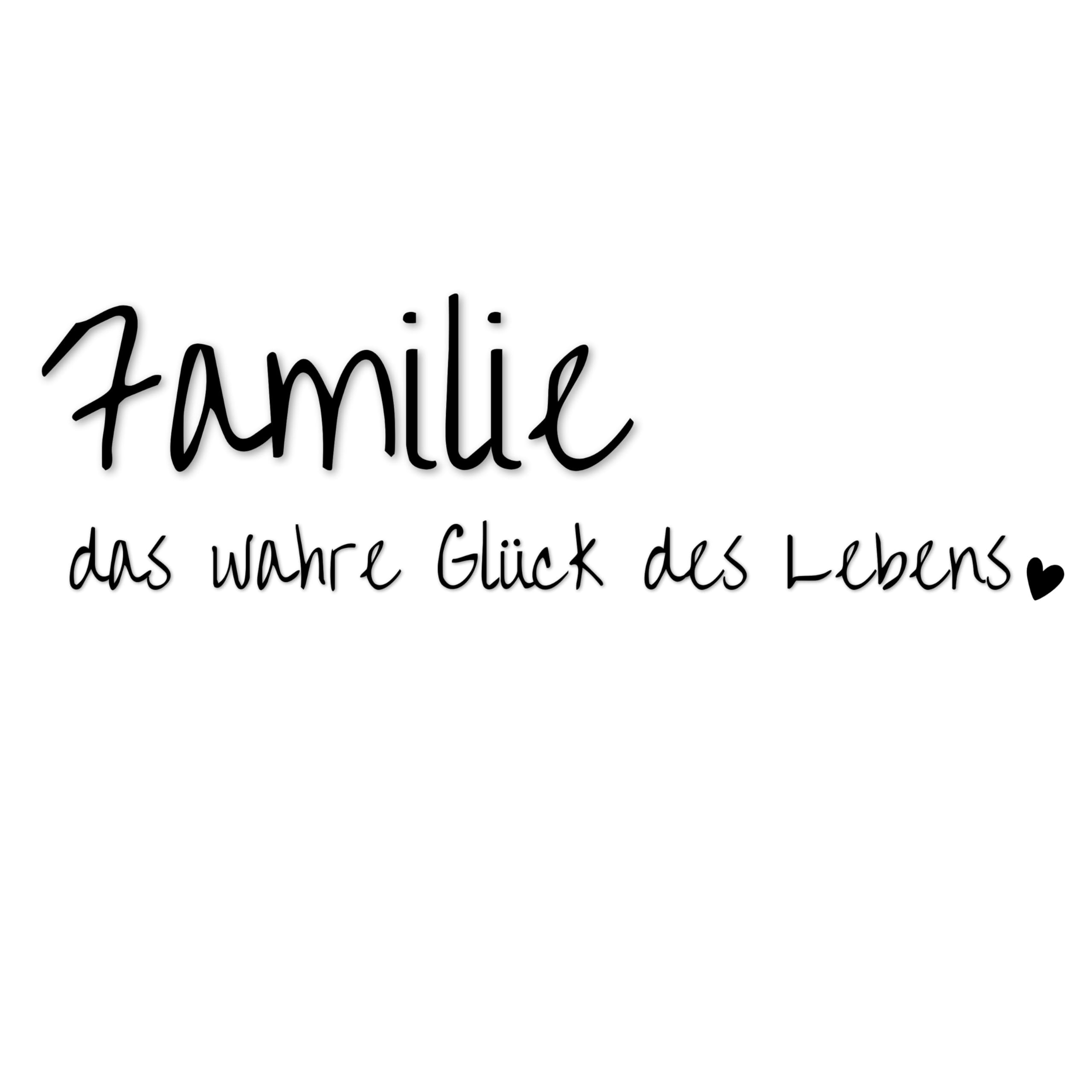 3D Wandtattoo – Wanddeko Holz Schwarz Weiß 3 mm – Schriftzug modern für Wohnzimmer Flur Schlafzimmer – Geschenk Familie Liebe – Holzdeko Wand - Familie, das wahre Glück des Lebens