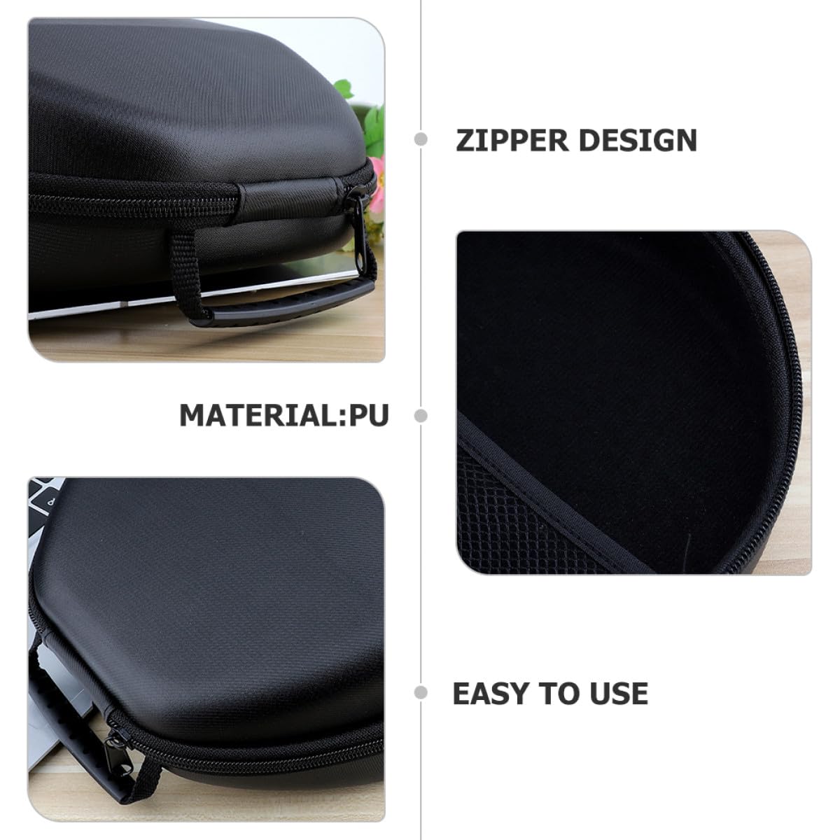Gadpiparty Borsa per Cuffie Portatili in Pu Custodia per Auricolari Cerniera Borsa per Riporre Cuffie e Cavi Trasporto Leggero e Protetto Design Semplice e Dimensioni Adeguate