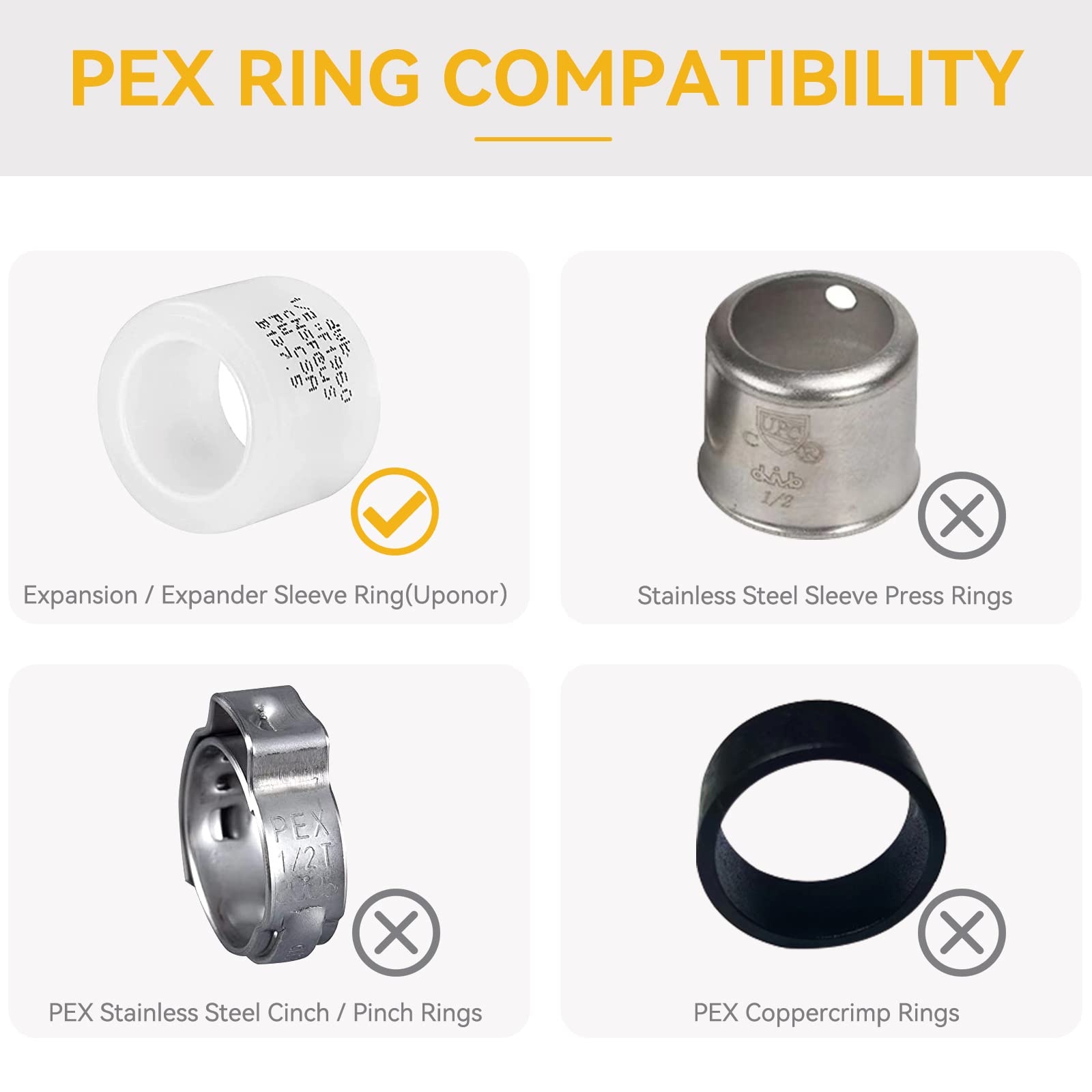 Paquete de 10 accesorios PEX-A, adaptador NPT hembra de expansión Pex-a de 3/4 pulgadas x 3/4 pulgadas, adaptador roscado hembra PEX ASTM F1960 para tubos Pex A
