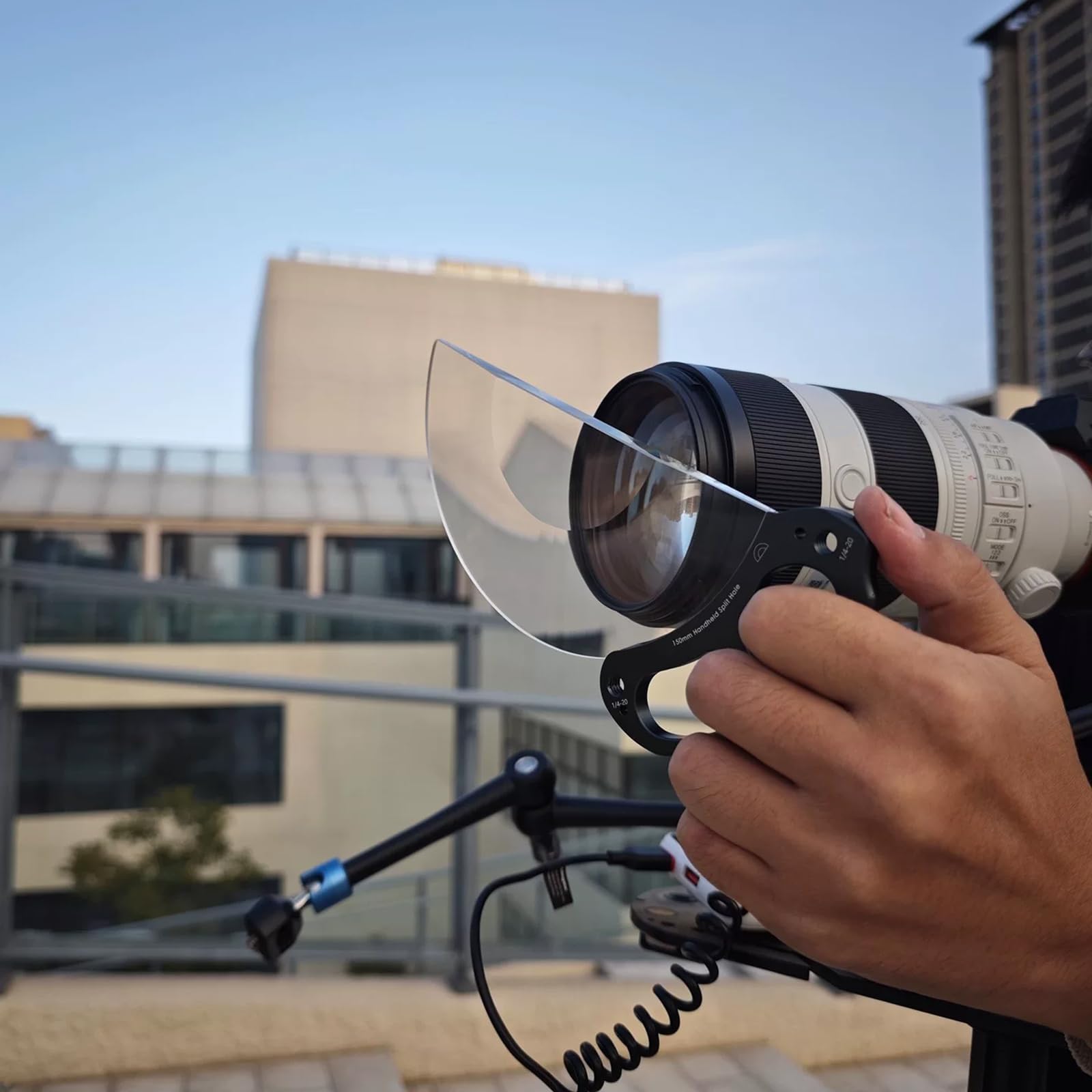 Filtro de prisma dividido para cámara, filtro de lente de vidrio óptico de alta transmitancia para fotografía creativa y disparo, dioptría de mano de 100 mm