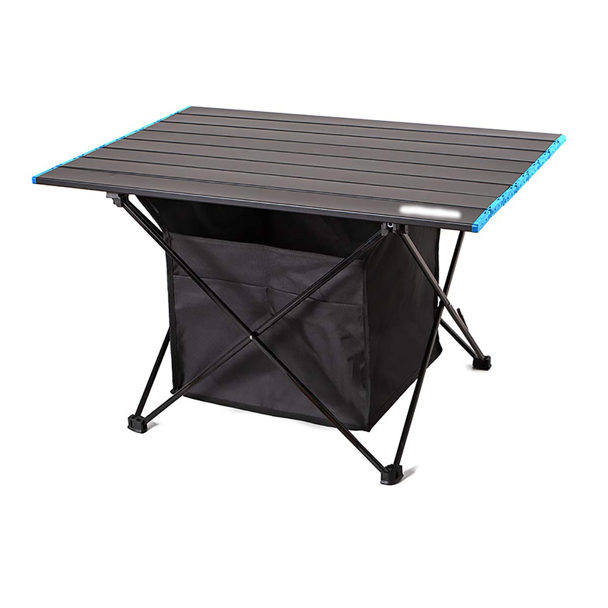 Smilee Portable Camping Table with Storage Bag, Ultralight Folding Table with Aluminum Table Top and Carry Bag, Prefect for Outdoor, Picnic, BBQ, Cooking, Beach (S,Blue with Storage Bag)