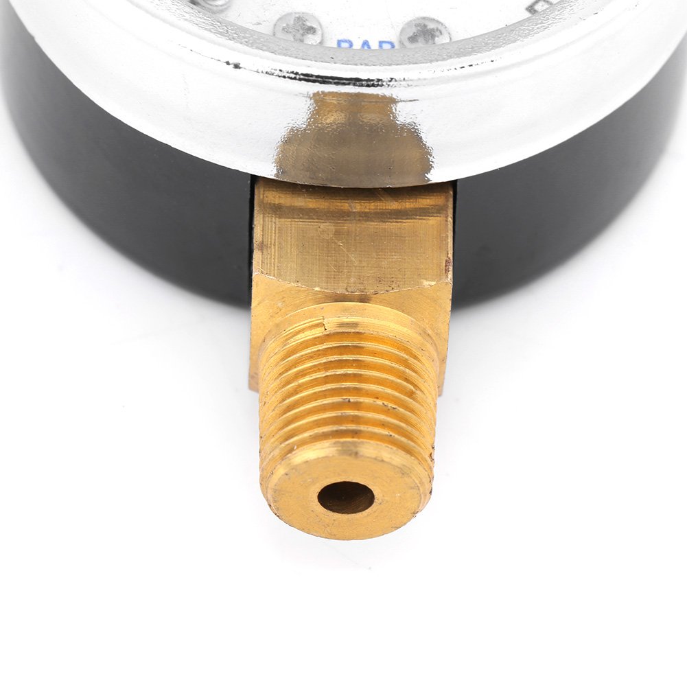 Manómetro, Akozon Medidor de presión 0-30psi 0-2bar Mini Dial 42 mm Compresor de aceite de agua Medidor hidráulico 1/8 "rosca BSPT
