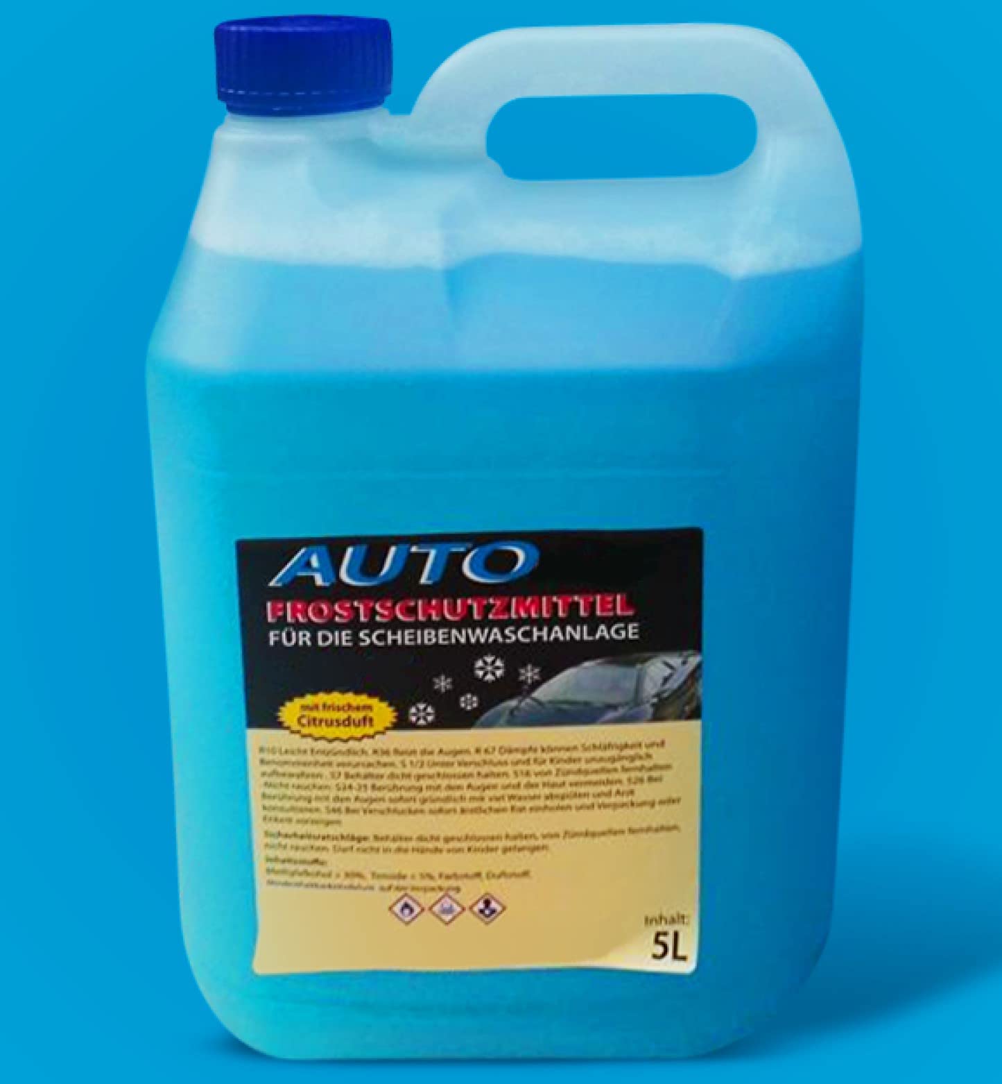 4x 5L Kanister Scheibenfrostschutz -20°C Frostschutzmittel für Auto, Frostschutz mit Citrusduft, Ideal für Scheibenwaschanlage im Winter, 20 Liter
