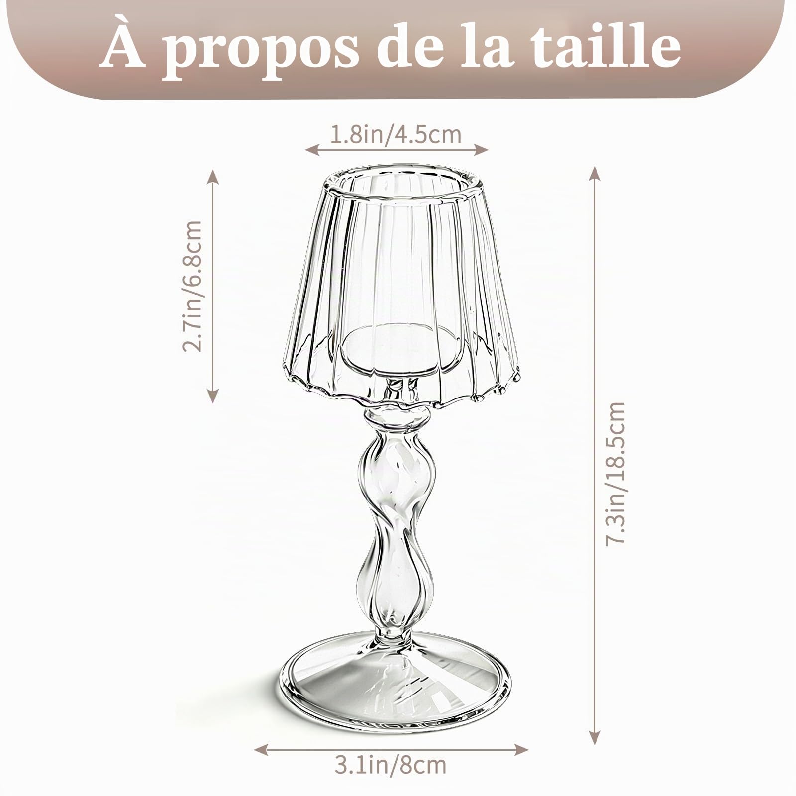Sziqiqi 4 Pièces Bougeoir en Verre, Chandelier Support pour Bougies Chauffe-Plat Transparent, Moderne Candélabre Photophore pour Table Deco Salon Noel Maison Cadeaux de Mariage Fêtes