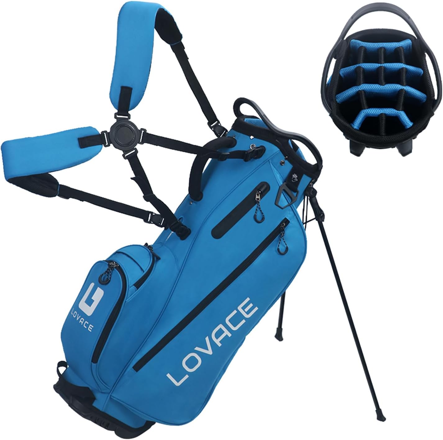 14 Way Golf Stand Bag, Lightweight Golf Bags with Stand for Men and Women Coral Blue