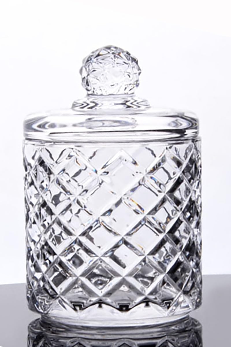 Deconox Lüx Kristal Büyük Cam Şekerlik & Cam Lokumluk, Kesme Cam Lüx Şekerlik 13cm*7.8cm - 06637