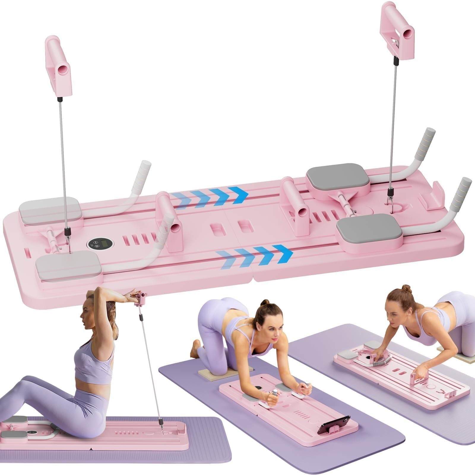 Lhanel - Set di riformatori per pilates e pilates pieghevoli, attrezzatura compatta per la palestra e la casa