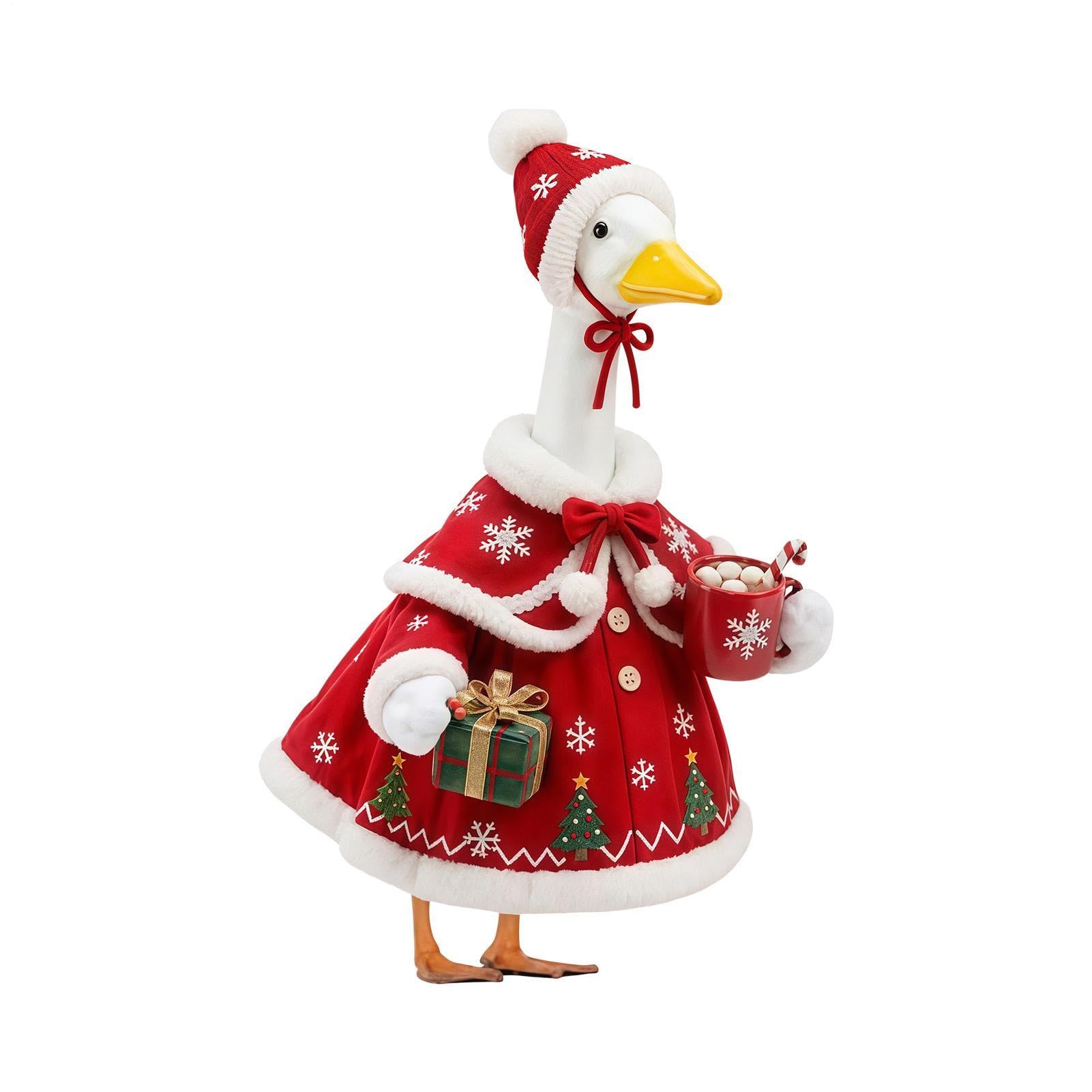 Zfyauhm Christmas Porch Goose Outfits, 23 Inch Goose Statue Outfits Costume