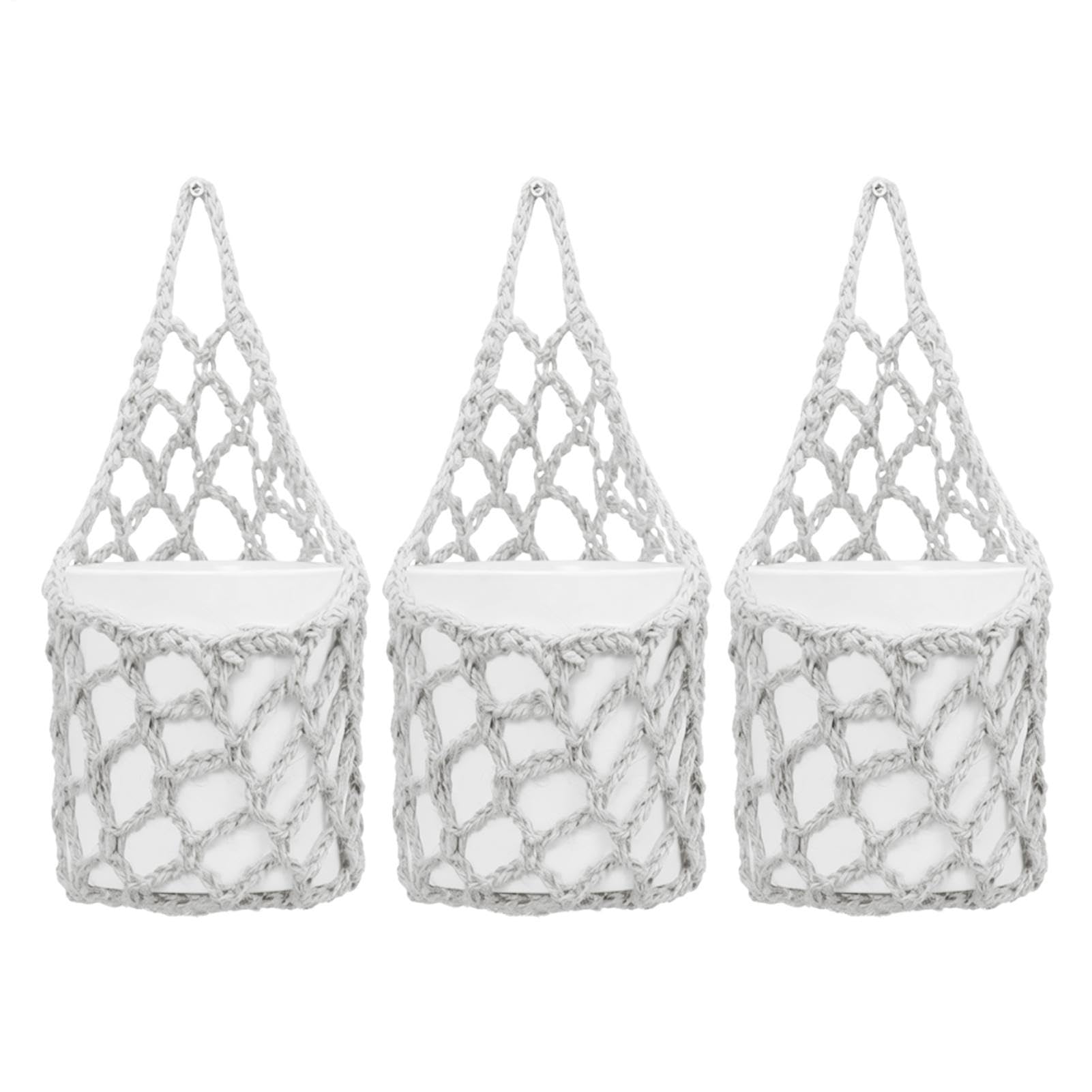 Suspension pour plante en coton tissé à la main haut de gamme ensemble 3 tailles de supports