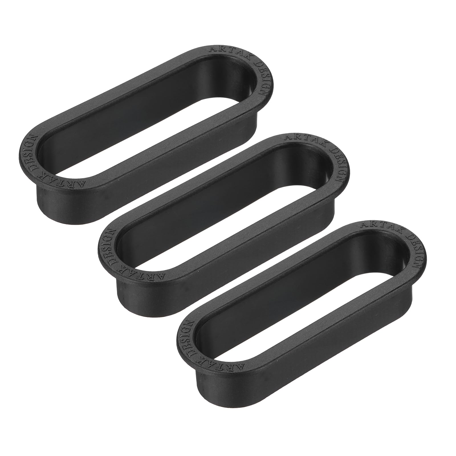 PATIKIL 4 Inch Oval Desk Grommet, 3 Pack Plastic Wire Hole Storage Cable Grommet Management for Office Home Black