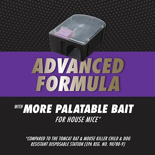 Miniatura 8 de Tomcat Estación de cebo desechable para ratas y ratones fórmula avanzada resistente a niños y perros uso en interiores y exteriores prellenada 4