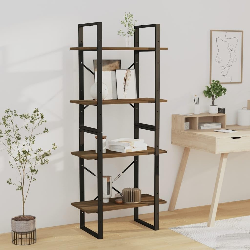 Higsose libreria Marrón Roble Estanteria 60x30x140 cm Estanteria Madera Librería Estantería Estanterias Salon Estanteri Estanteria Madera Vertical Estanteria Estrecha Y Alta Estanteria Libros Pared