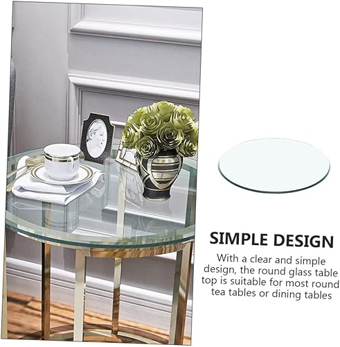 Miniatura 9 de Outanaya Mesa de cristal Mesa redonda de cocina Mesa de comedor transparente de vidrio transparente Mesa de comedor transparente Mesa de vidrio