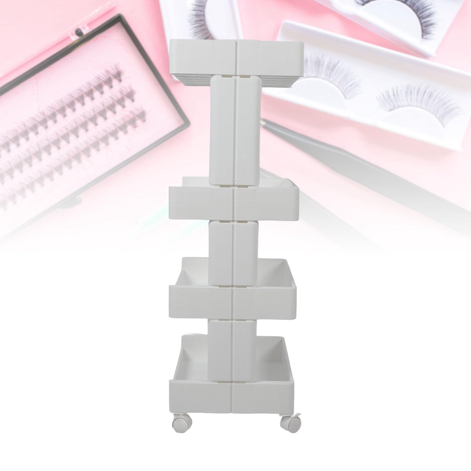 Carrello per Salone con Ruote Girevoli e Design Scavato per Riporre Saloni e Negozi di Tatuaggi Realizzato in Materiale PP Ecologico Dimensioni 45 X 32 X 94 Cm