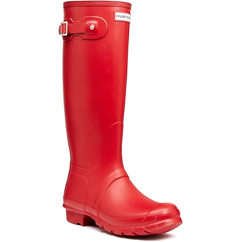 Womens Hunter Original Tall Winter Rain Festival Snow Wellington Boots - Hunter Red - 9