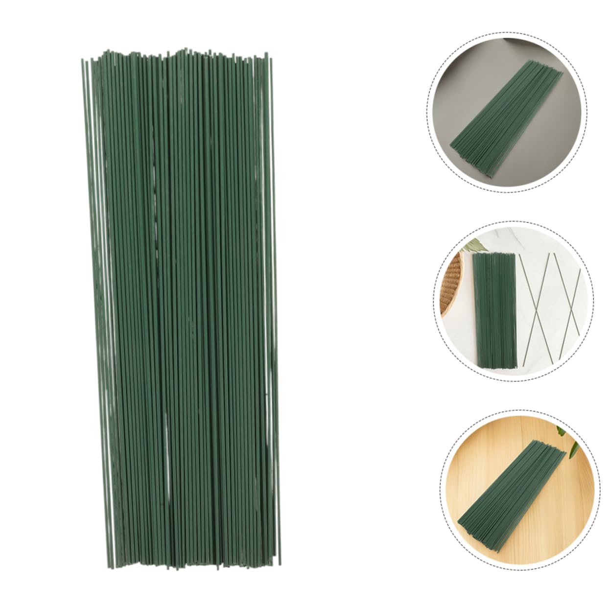 jojofuny 60Pcs Green Floral Stem Wire Durable Artificial Flower Stems for DIY Bouquets Wreaths Crafting Versatile Floral Wire for Realistic Arrangements