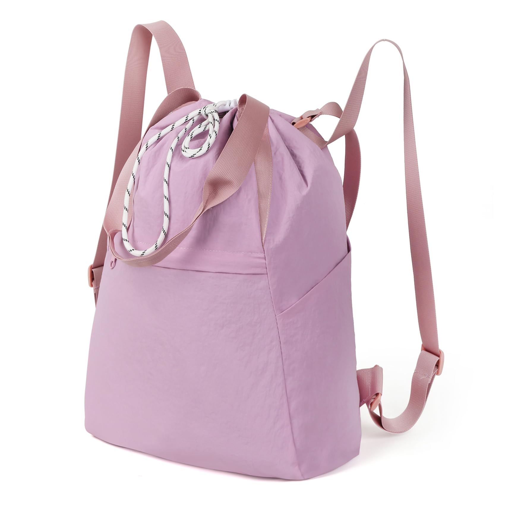 Valleycomfy Drawstring Backpack with Wet Pocket,Waterproof Drawstring Bag,Gym Backpack for Beach,Pool,Swim and Travel,Purple