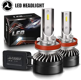 H8/H9/H11 Hi/Lo Adjustable Combo Package LED Headlight Bulbs Fog Light Kit with Fan, DOT Approved AUSI D6 Series Mini Design Upgraded CSP Chips 6000K Xenon White - 2 Pack - coolthings.us