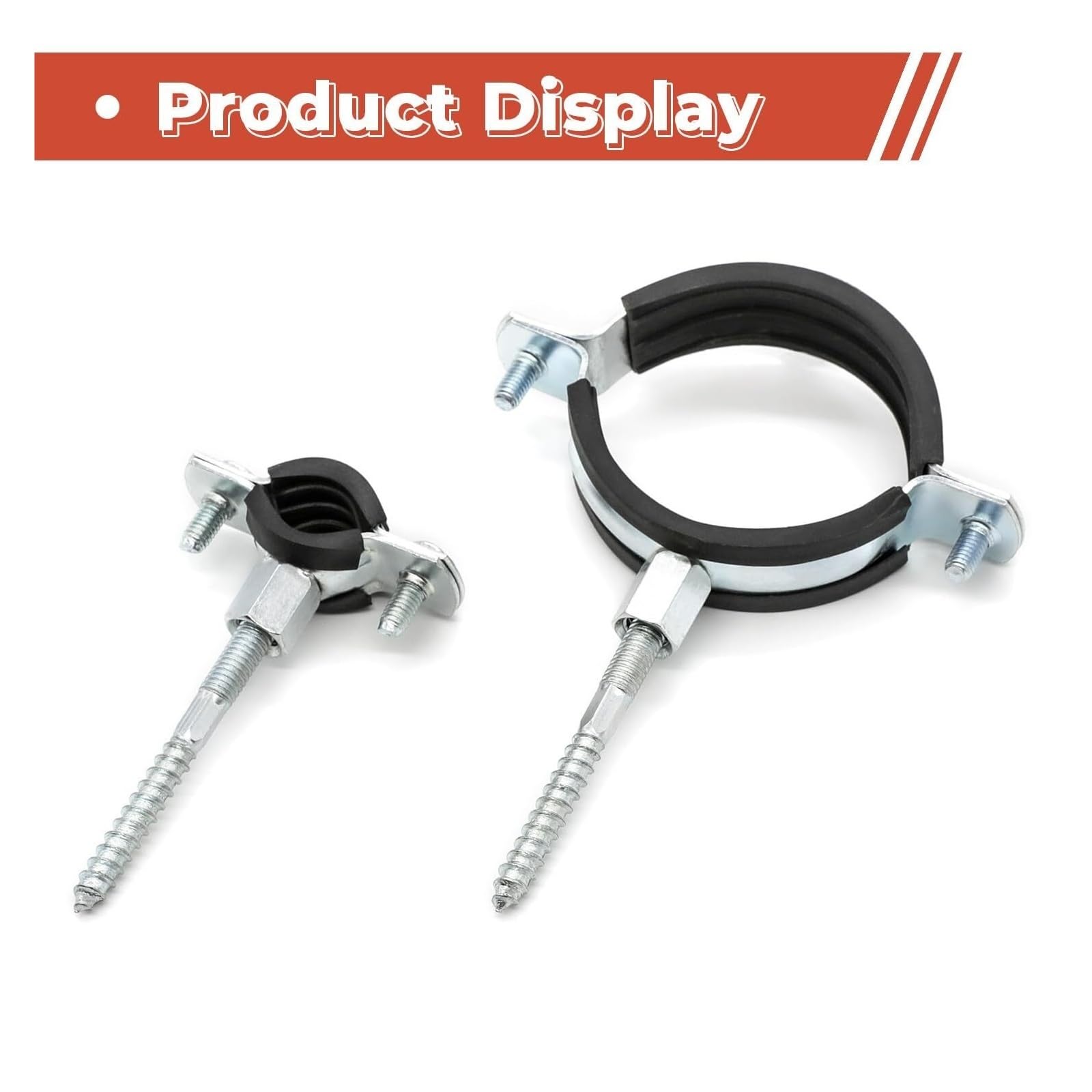 12 szt. Metalowy zacisk rurowy Uchwyt sufitowy ścienny M8 M10 Regulowany za pomocą śruby i rurki rozprężnej(12pcs 32-36mm)
