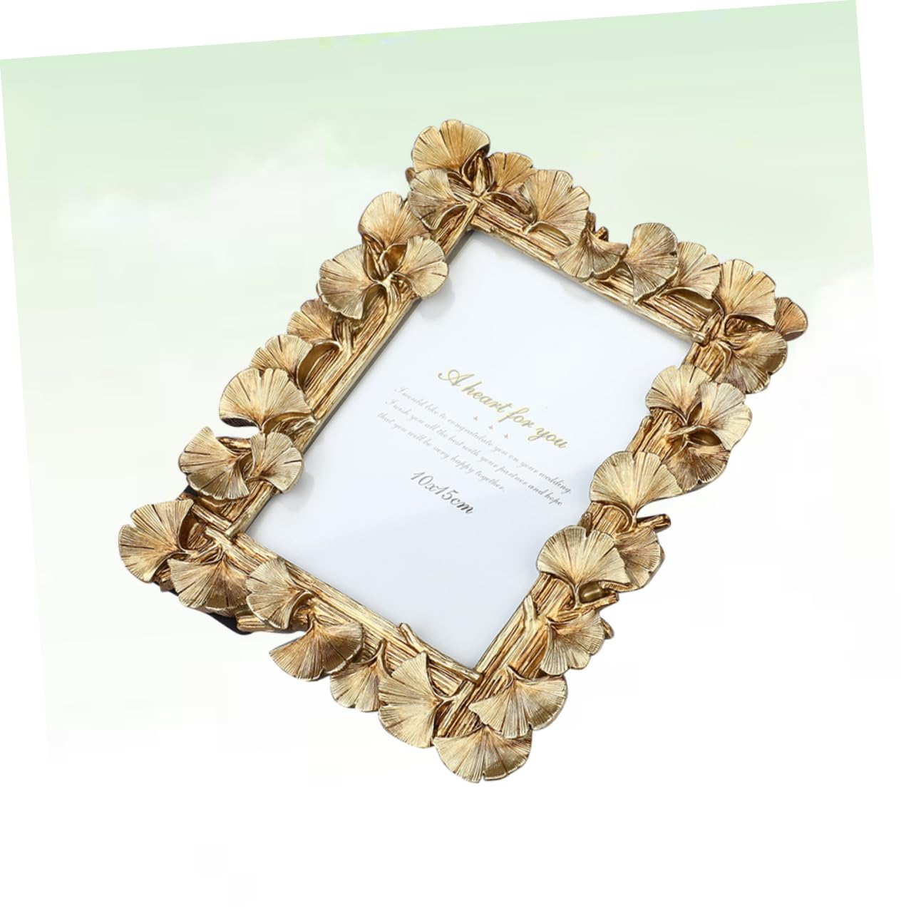 Alipis Cornice Foto Decorativa in Resina Foglia di Ginkgo Biloba Oro