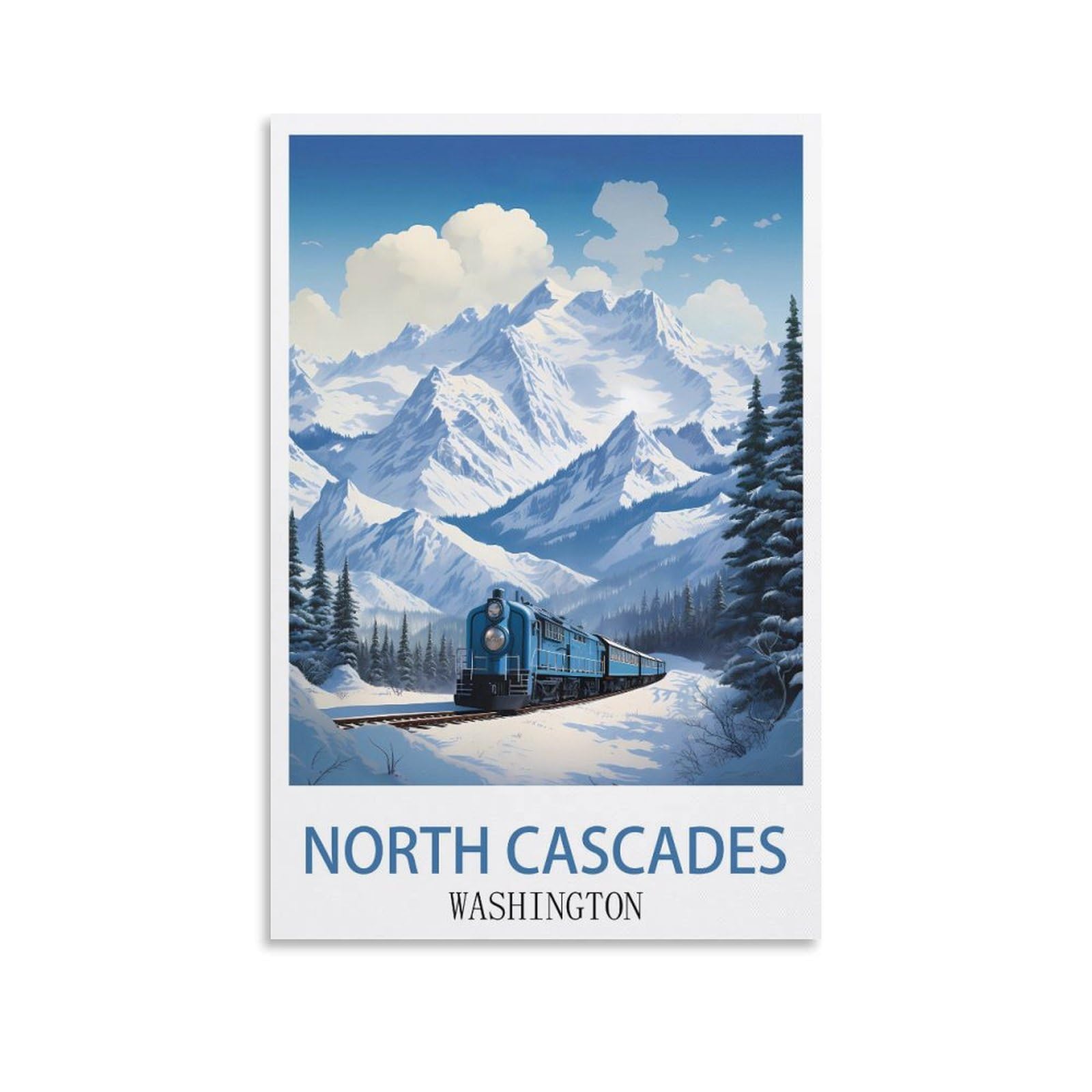 Vintage Metal Tin Wall Sign Art Plaque Poster Wall Decor for Home Tool Room Bar Club Restaurant Cafe North Cascades Washington Posters 30x30cm