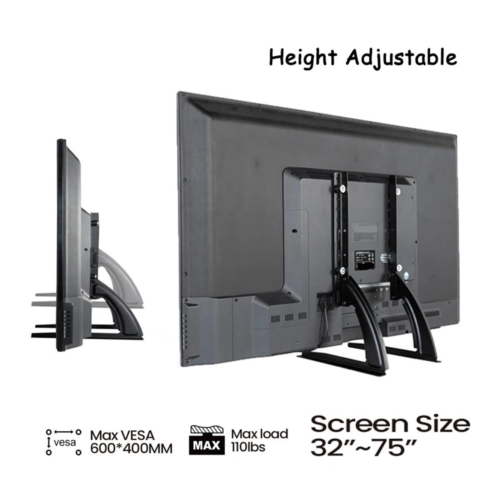 YCQYM Supporto TV per schermi Piatti e curvi LCD/LED/Plasma da 32-75 Pollici - Staffa Base piedistallo Regolabile Compatibile con TV BEISHI - Robusto ed Elegante