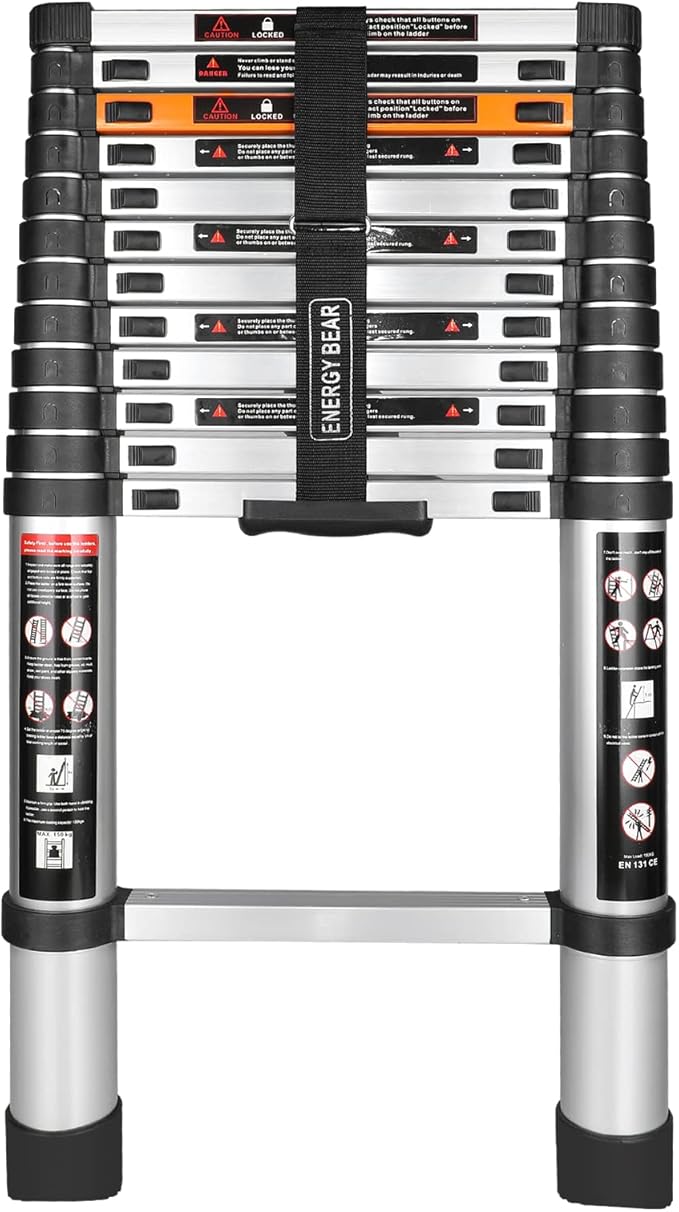Energy Bear Telescoping Ladder 12.5FT Aluminum Extension Ladders