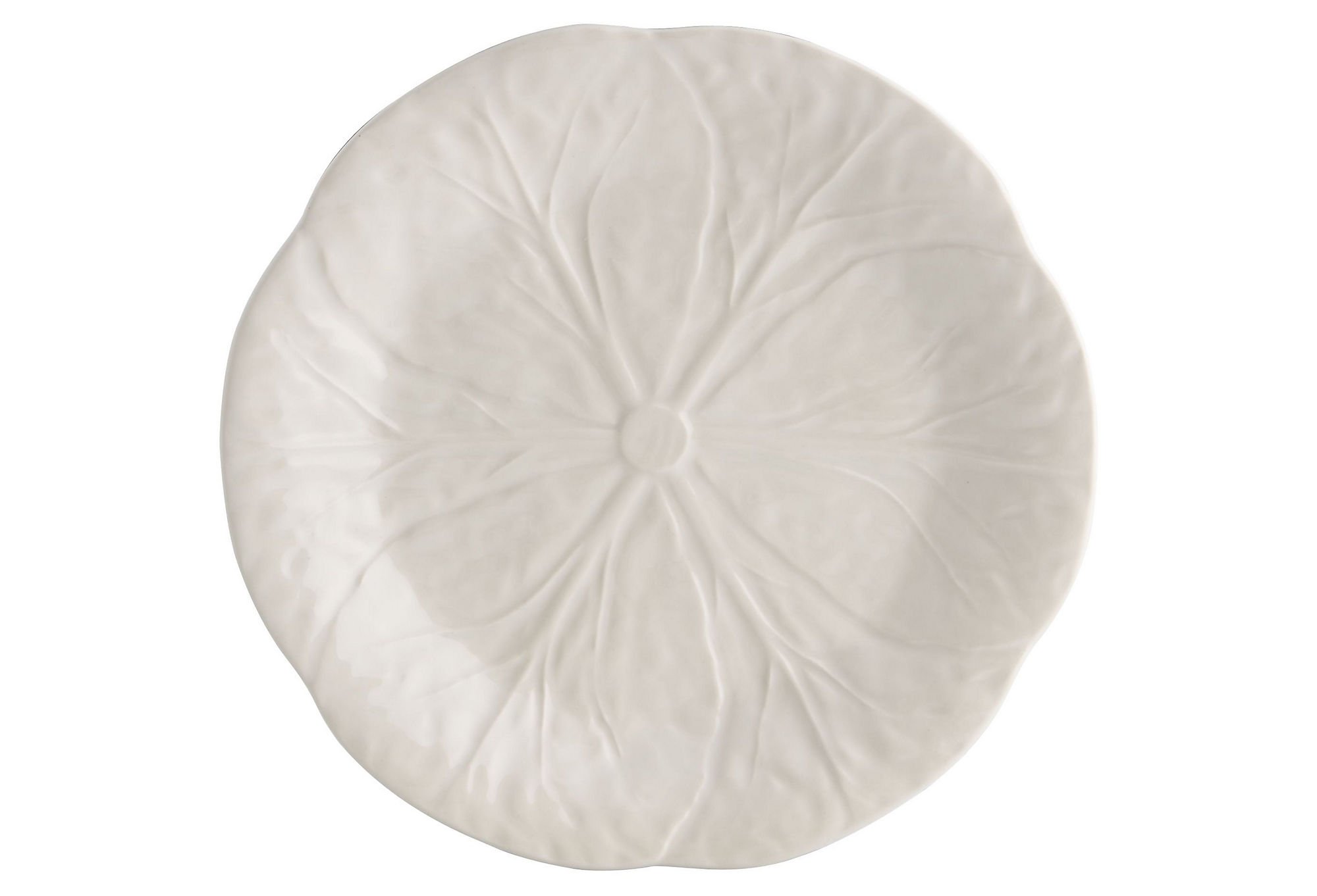Bordallo Pinheiro Cabbage Dessert Plate, Beige