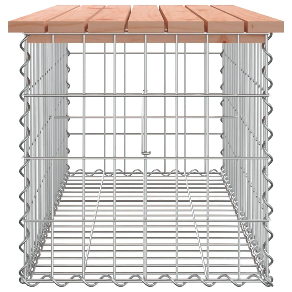 Fengshui Ławka ogrodowa podstawa gabionowa 103 x 44 x 42 cm lite drewno daglezja