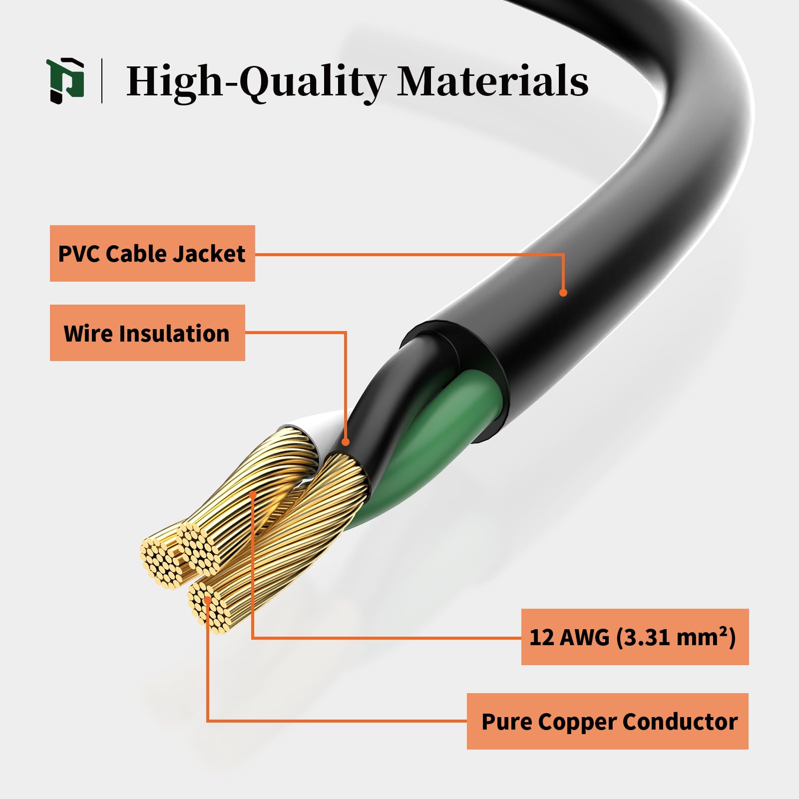 PLUGTUL Verlängerungskabel 30 M Outdoor – Wasserdicht, Robust, 12 Gauge, 1875 W – Orange Für Garten & Werkstatt