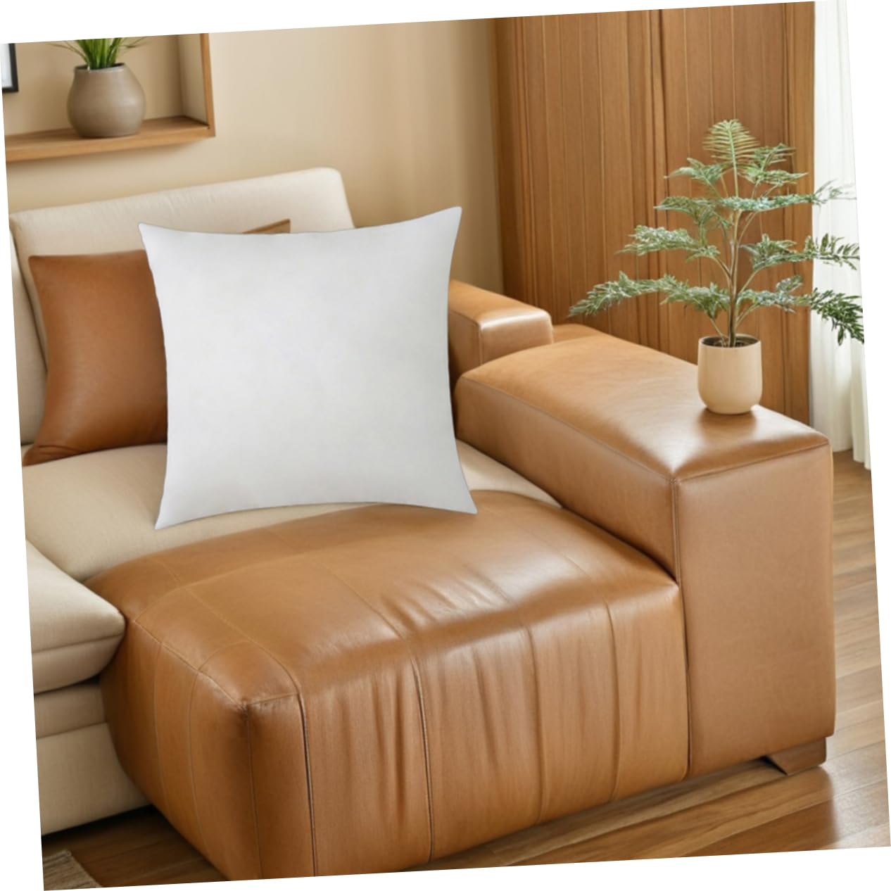 2piezas Forro De Almohada Cuadrado De Relleno y Esponjoso para Decoración De Sofá Insertos De Cojín Hogar